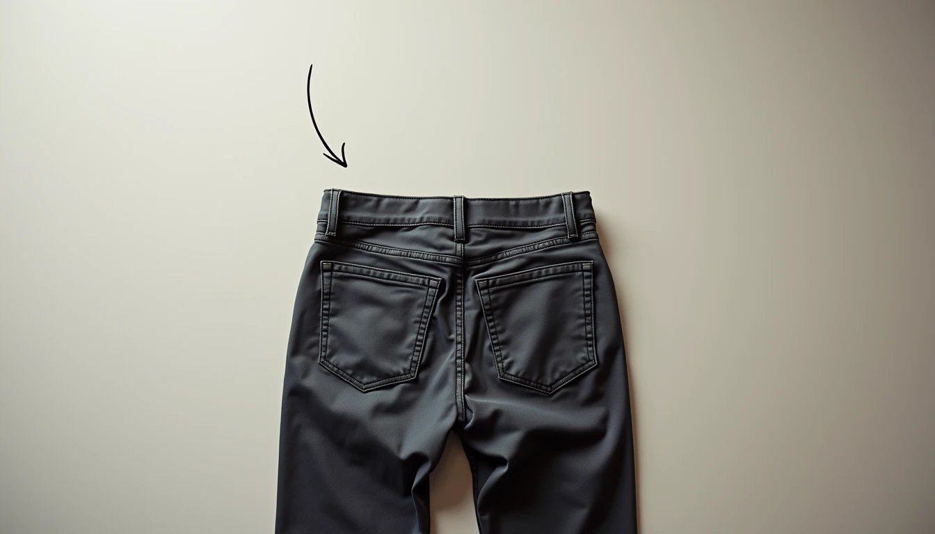 Tight pants strained at the hips showing poor fit