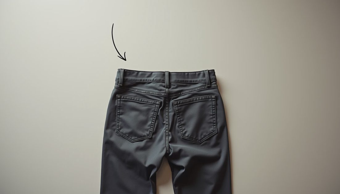 Tight pants strained at the hips showing poor fit